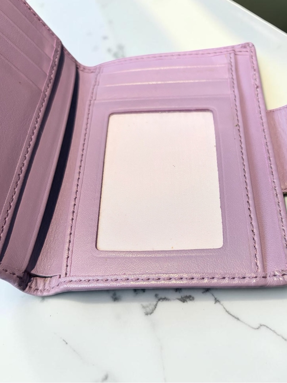 Coach Lilac Purple Leather Bifold Wallet with Turnlock Closure - Picture 5 of 8